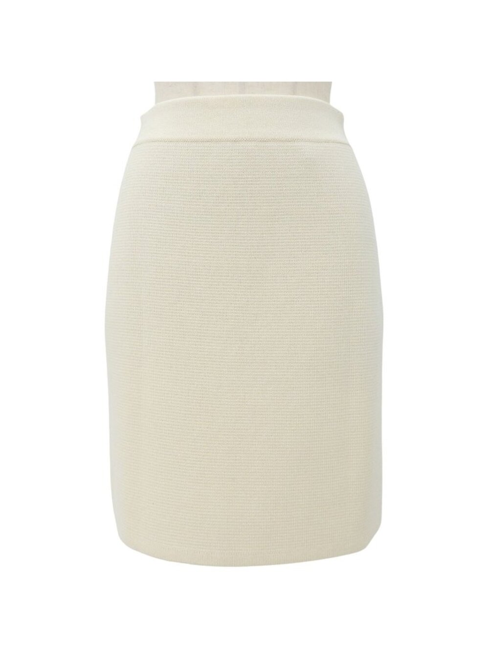 Gucci Wool 100% Side Zip Knit Fitted Skirt Ivory